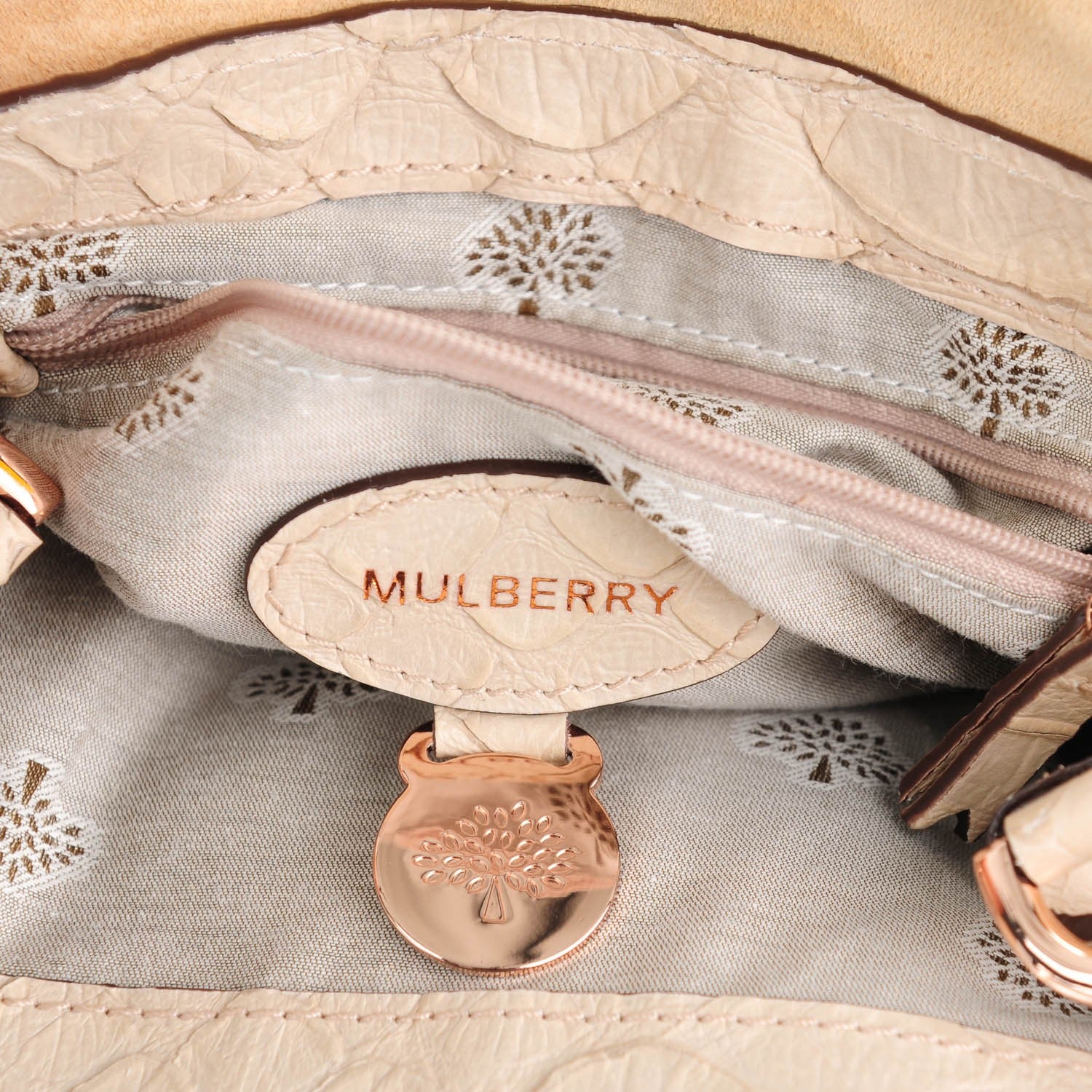 Mulberry Silky Snake Mini Alexa Pebbled Beige 6 of 8