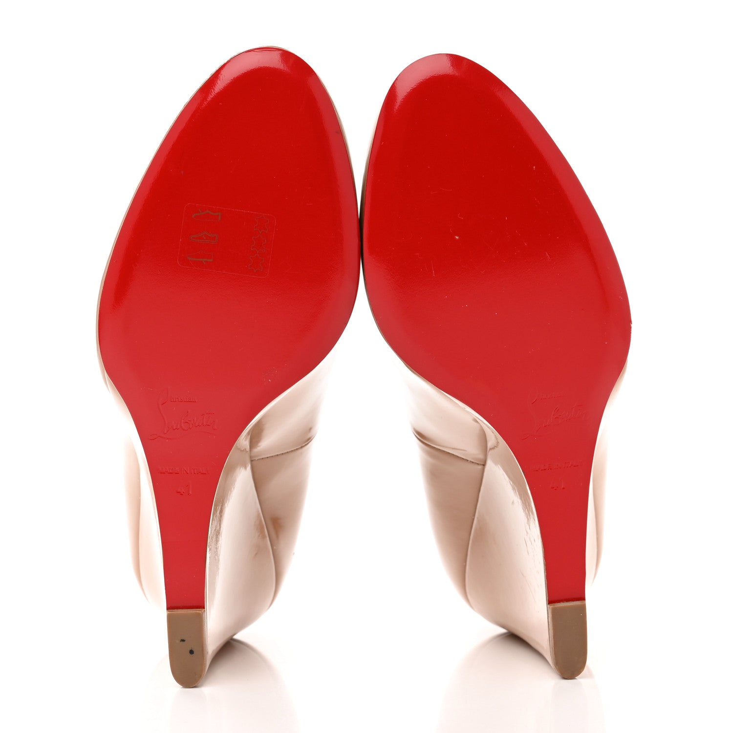 Christian Louboutin Patent Ron Ron Zeppa 80 Wedges 41 Nude 5 of 7