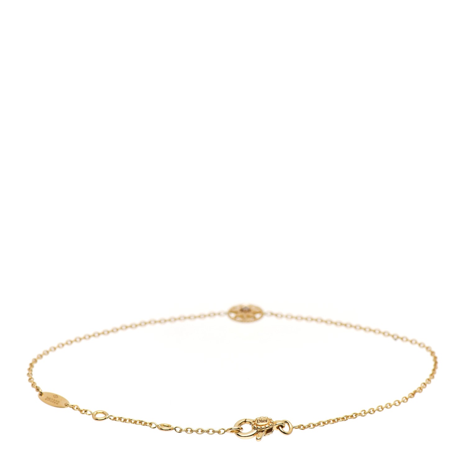 Christian Dior 18K Yellow Gold Diamond XS Rose Des Vents Bracelet 3 of 7