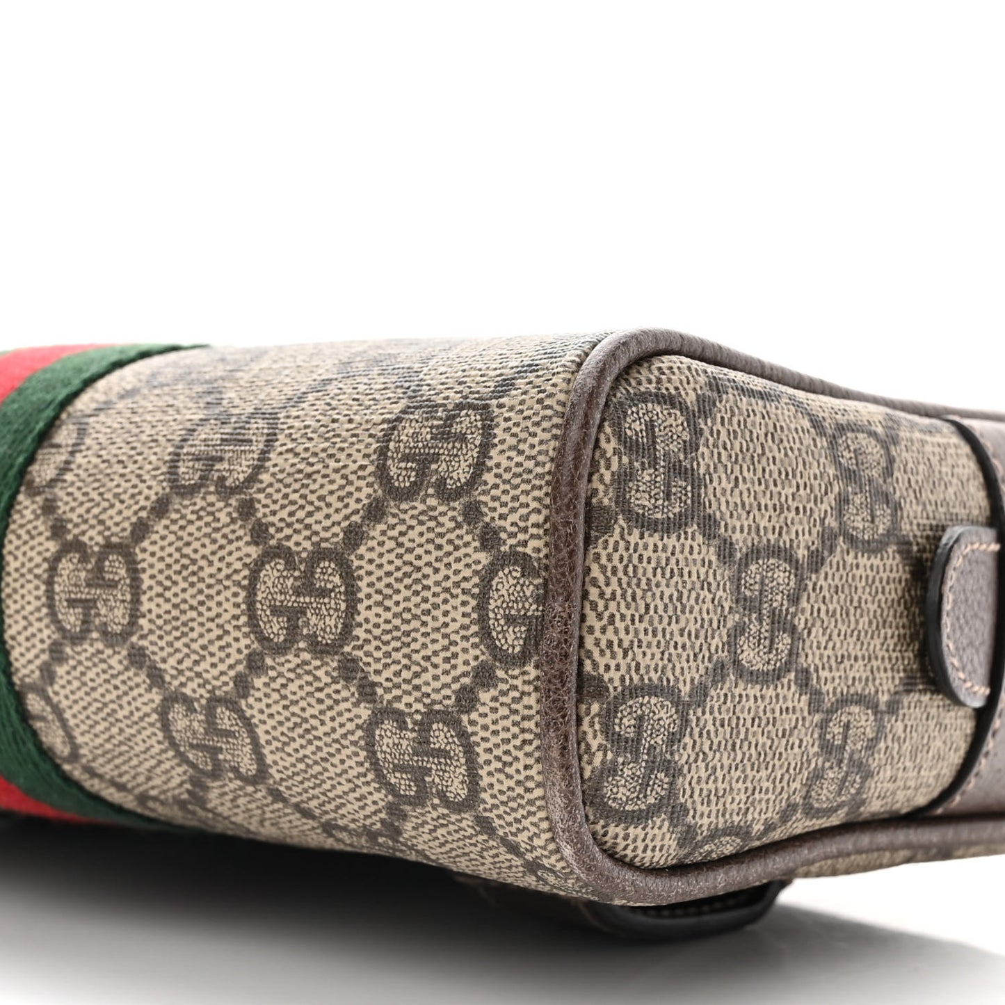 GG Supreme Monogram Web Small Ophidia Belt Bag 75 30 Dark Brown