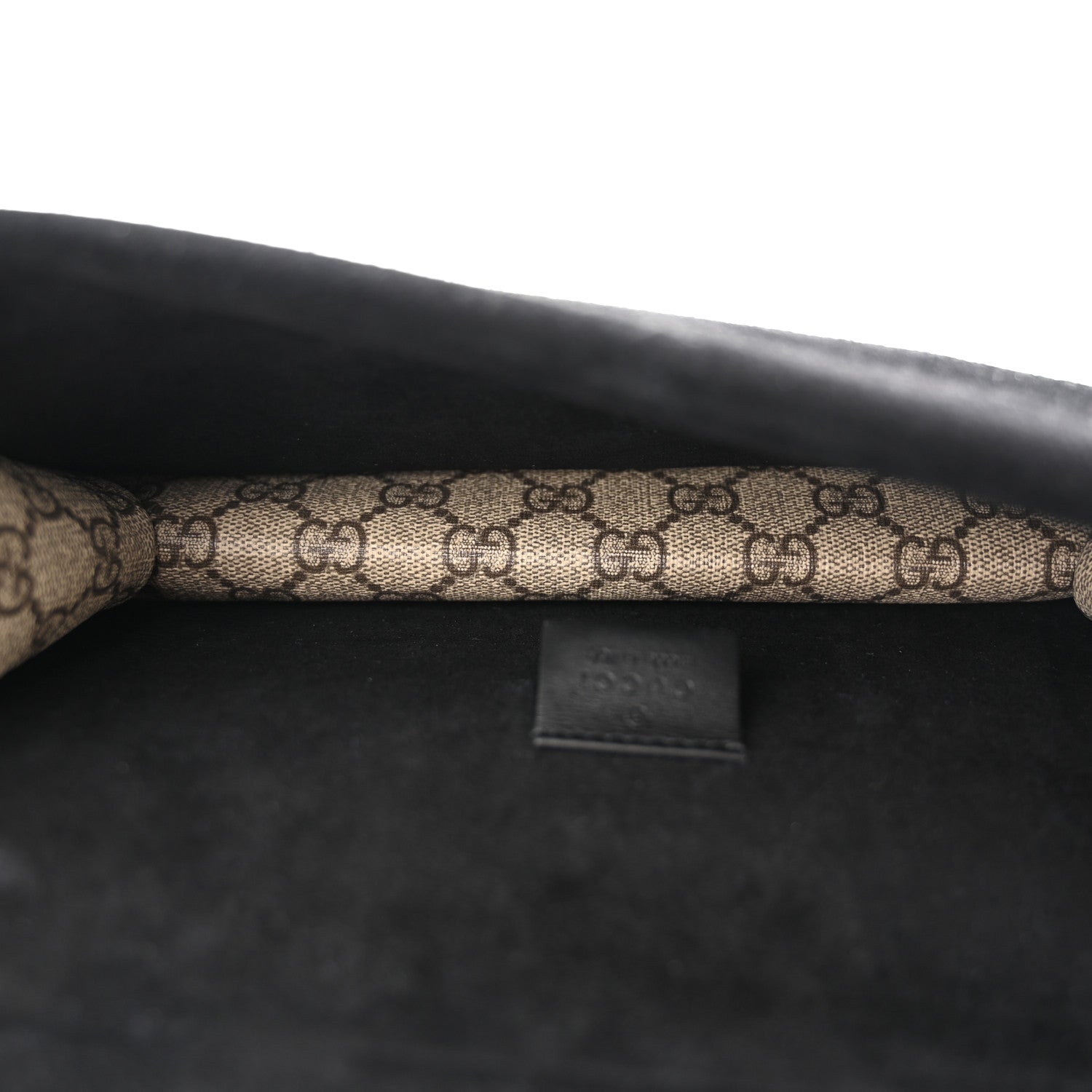 Gucci GG Supreme Monogram Suede Crystal Small Dionysus Shoulder Bag Beige Ebony Black 5 of 11