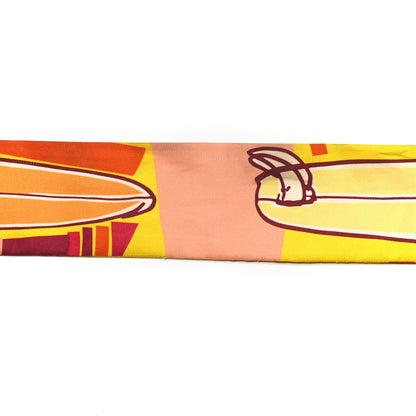 Hermes Silk Sea Surf and Fun Twilly Jaune Vif Abricot Soleil 6 of 8