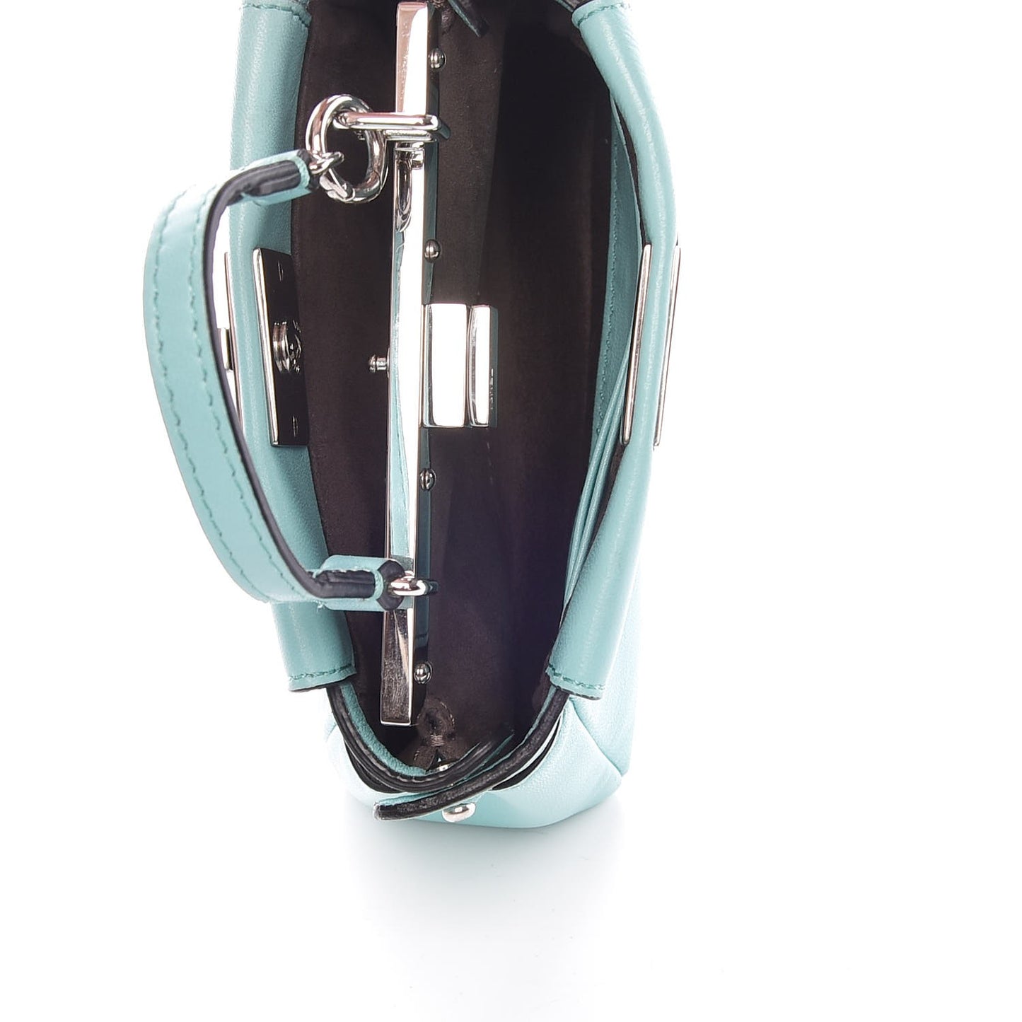 Shiny Nappa Micro Peekaboo Iconic Satchel Turchese Egiz