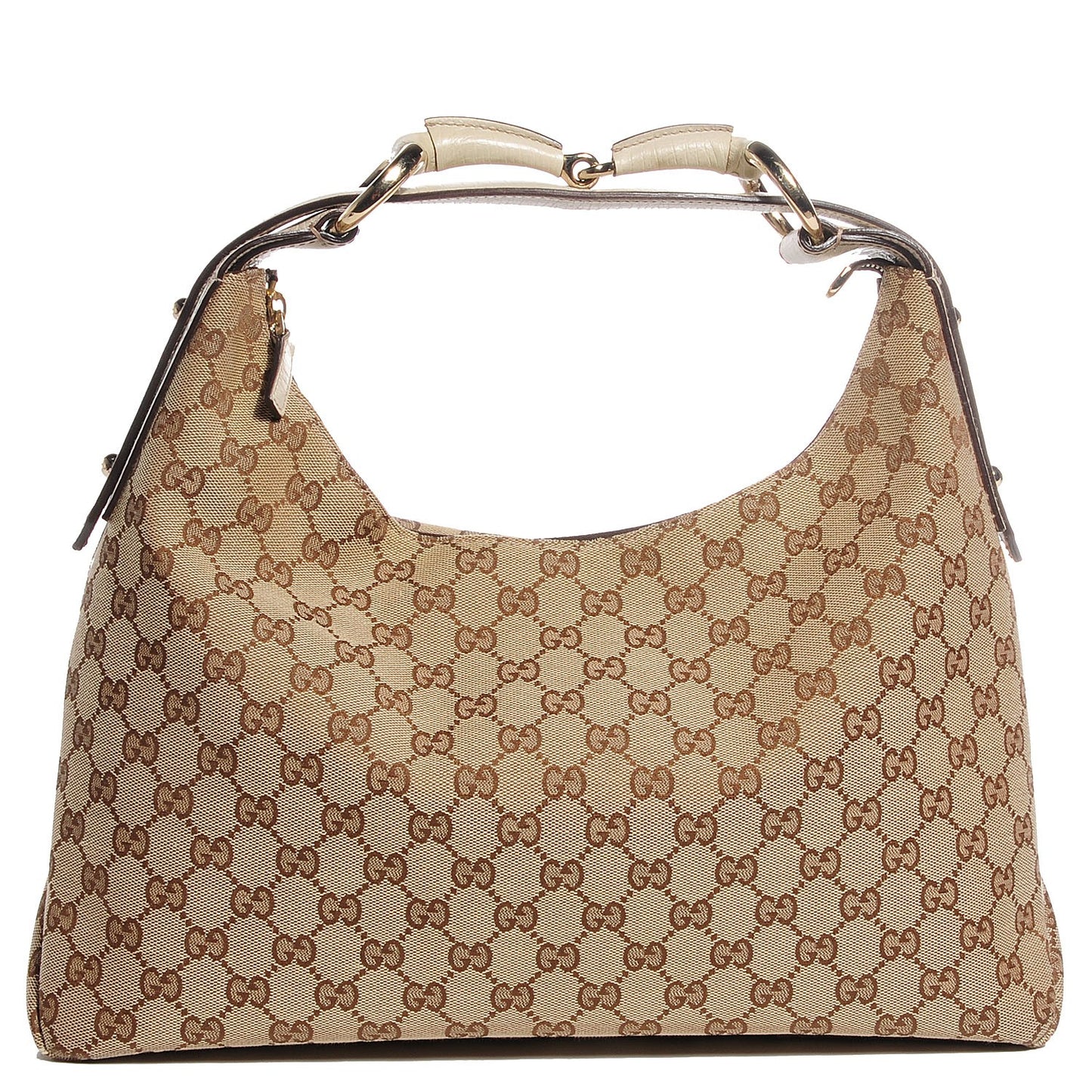 Monogram Medium Horsebit Chain Hobo Off White
