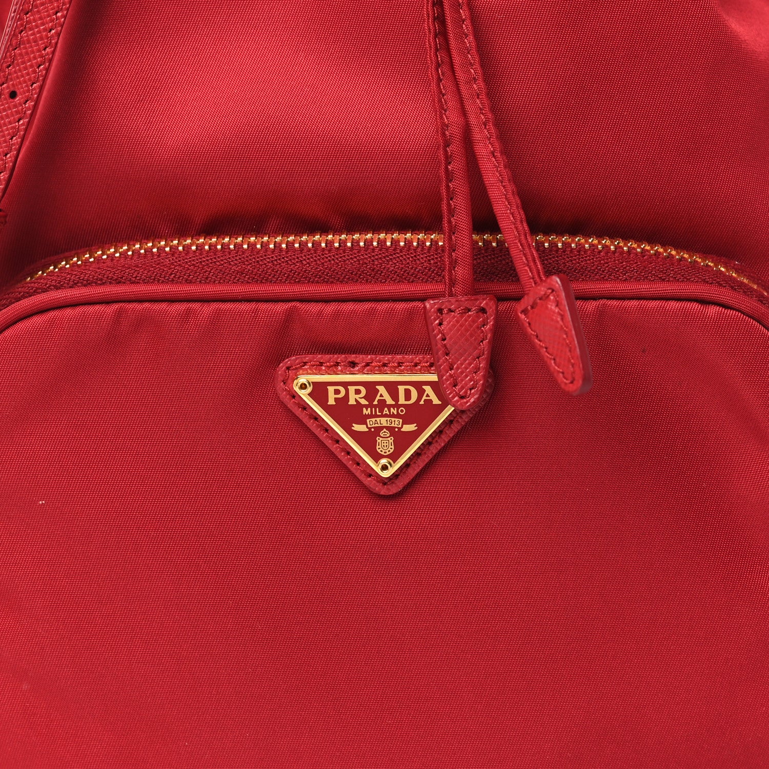 Prada Nylon Vela Saffiano Mini Bucket Crossbody Bag Fuoco 9 of 12