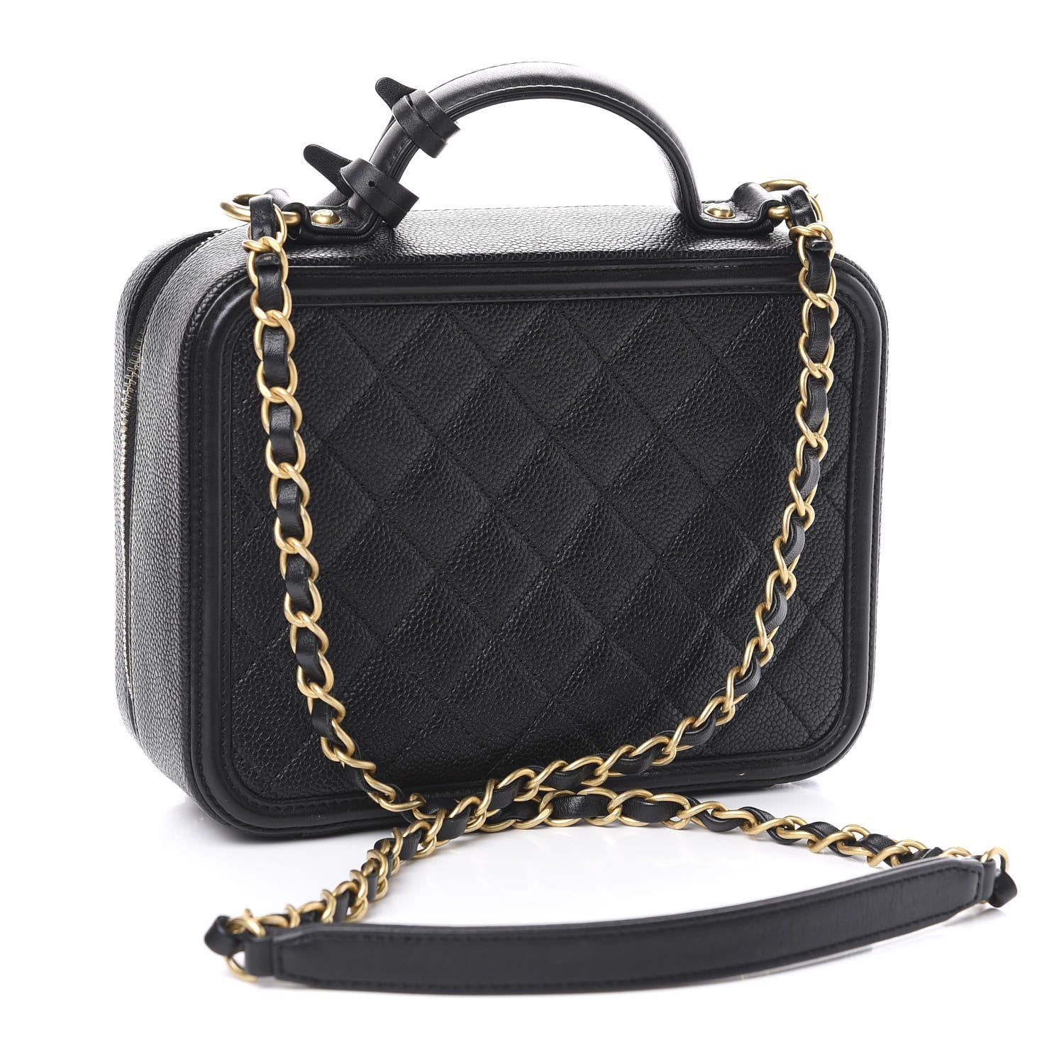 Chanel Caviar Quilted Medium CC Filigree Vanity Case Black 3 of 10