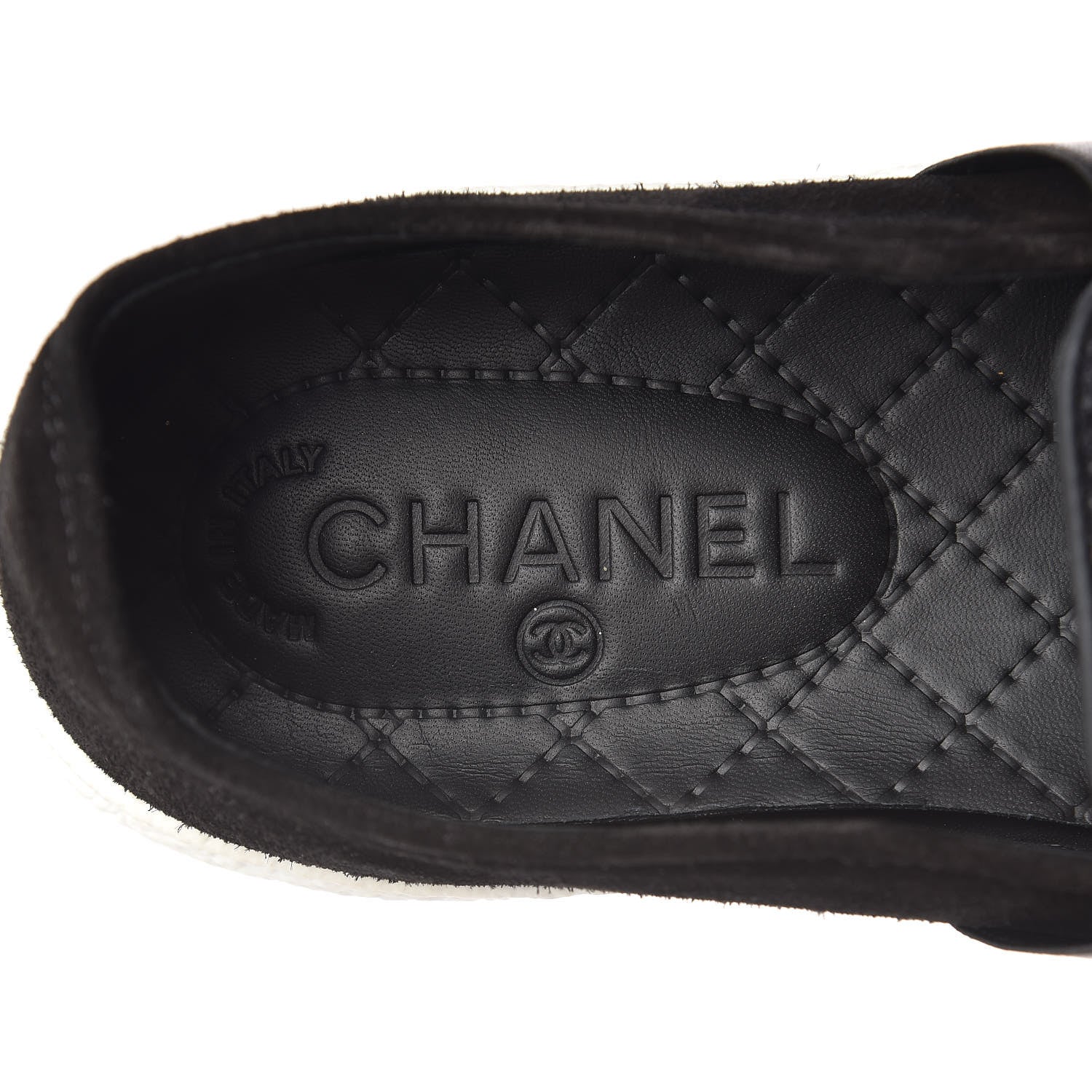 Chanel Suede Calfskin Tweed Sneakers 38.5 Black 8 of 8
