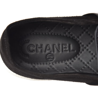 Chanel Suede Calfskin Tweed Sneakers 38.5 Black 8 of 8