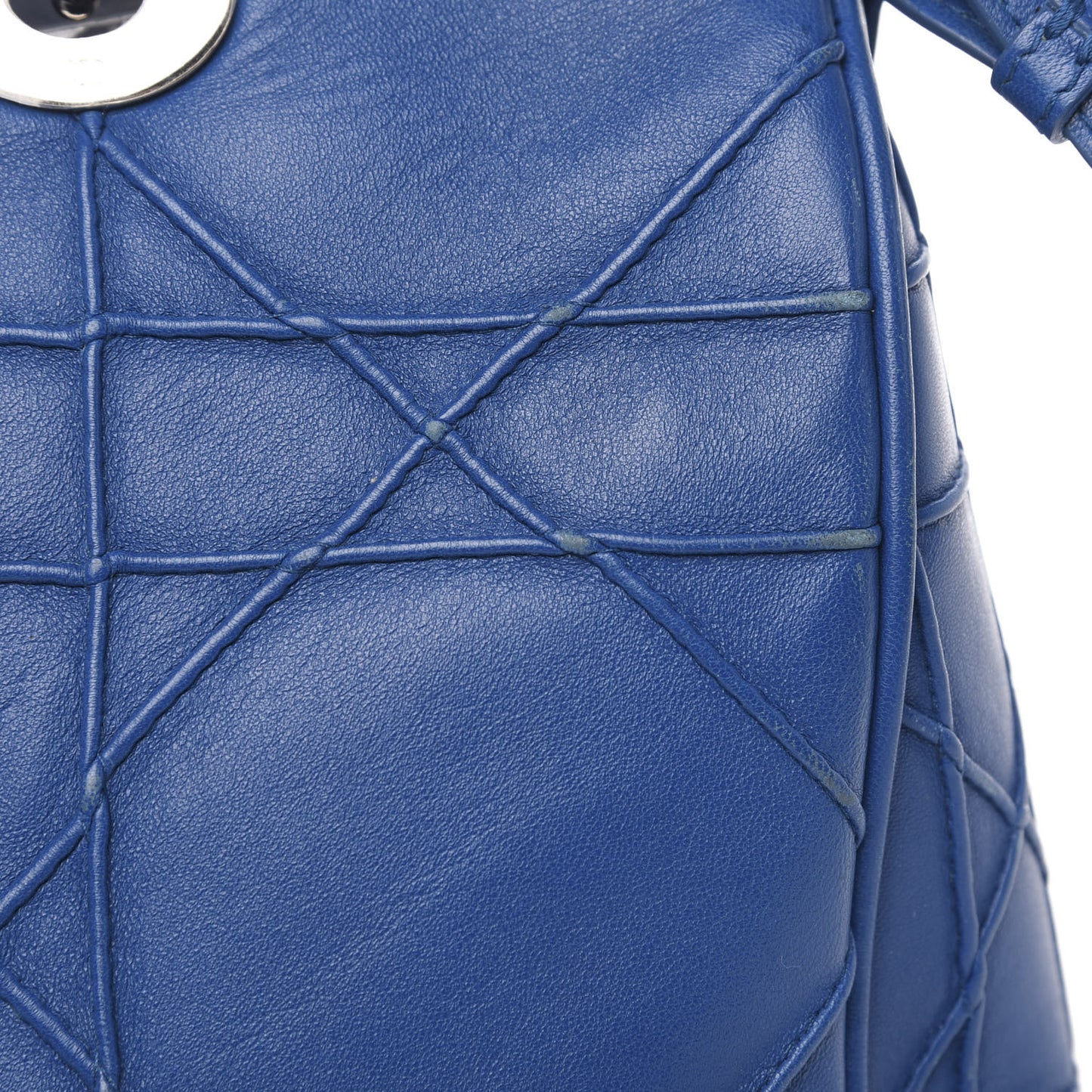 Lambskin Cannage Granville Polochon Blue