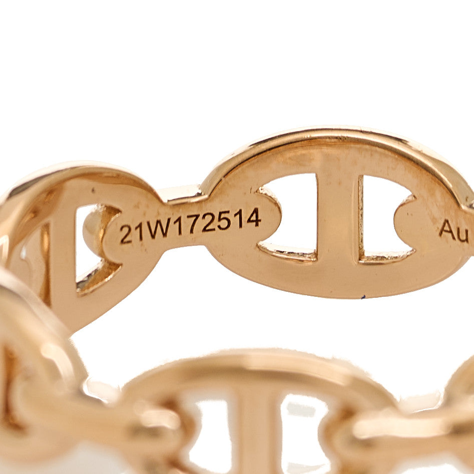 Hermes 18K Rose Gold PM Chaine d'Ancre Enchainee Ring 58 8.25 4 of 8