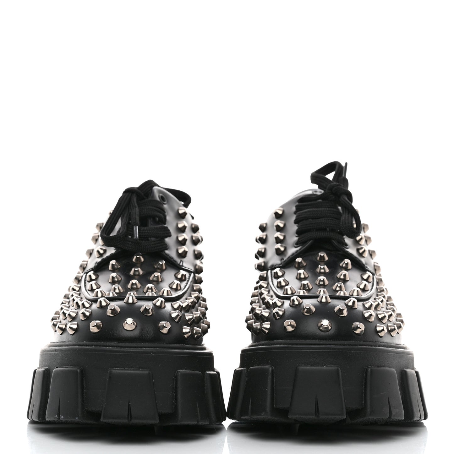 Spazzolato Rois Studded Lace Up Monolith 55mm Derby Loafers 39 Black