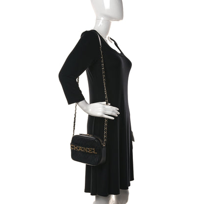 Chanel Calfskin Quilted Enchained Camera Case Bag Black 3 of 13
