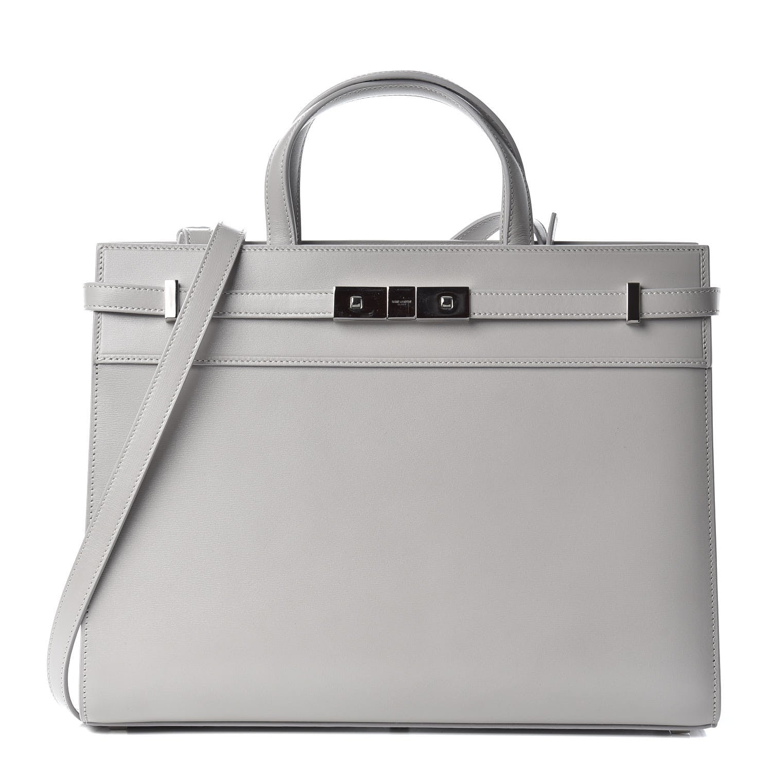 Saint Laurent Calfskin Small Manhattan Shopper Tote Granite 1 of 9