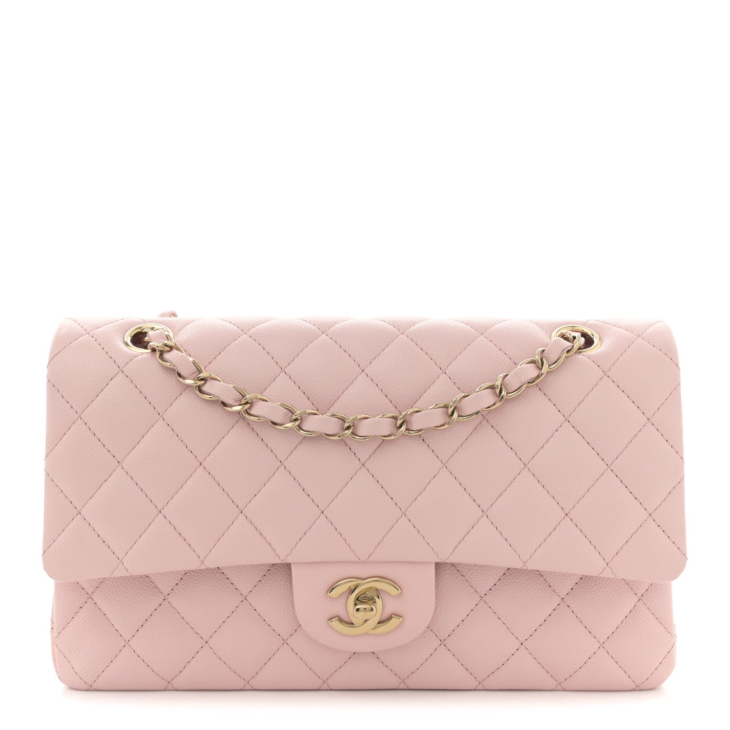 Chanel Caviar Quilted Medium Double Flap Light Pink 1 of 13