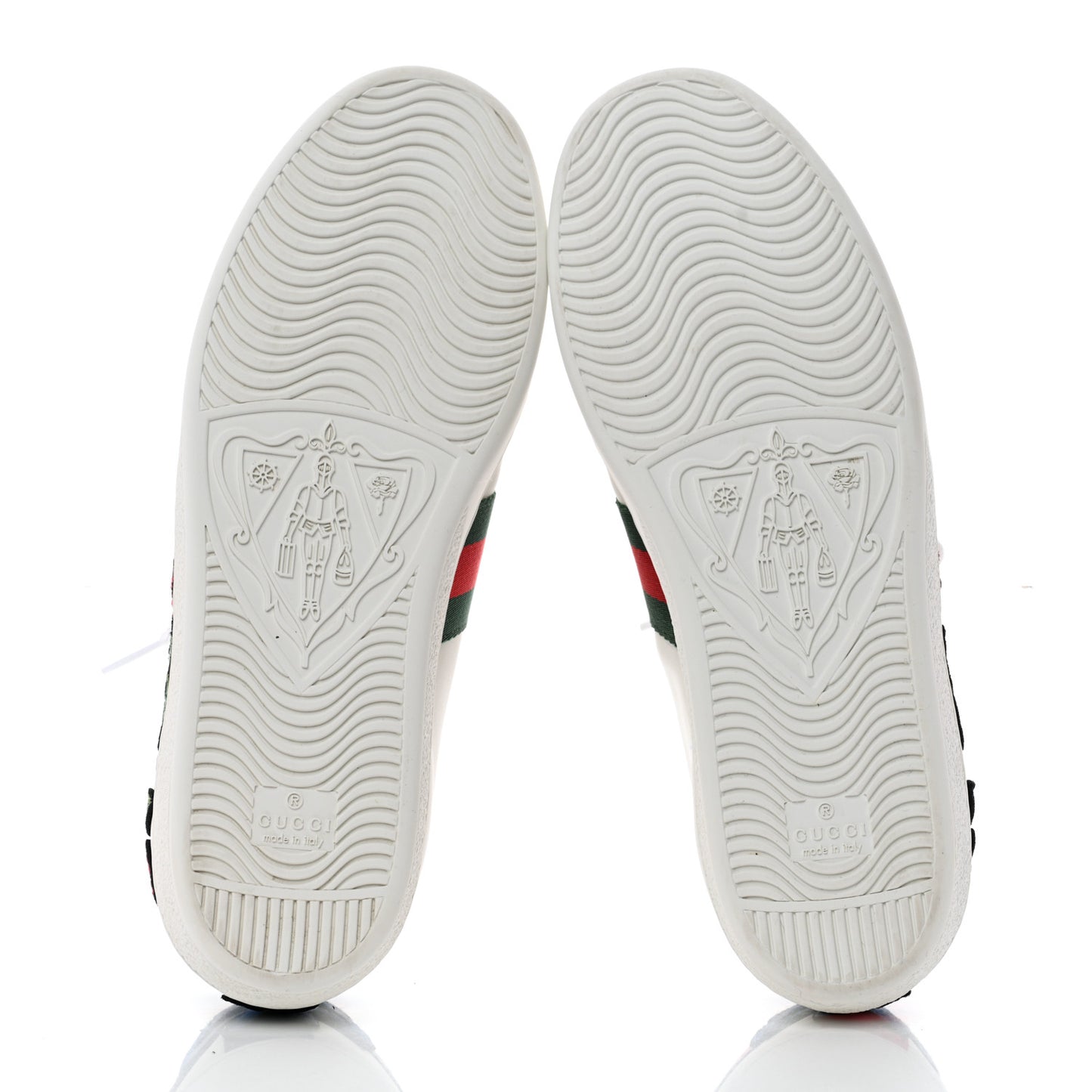Calfskin Web Floral Embroidered Ace Sneakers 39.5 White