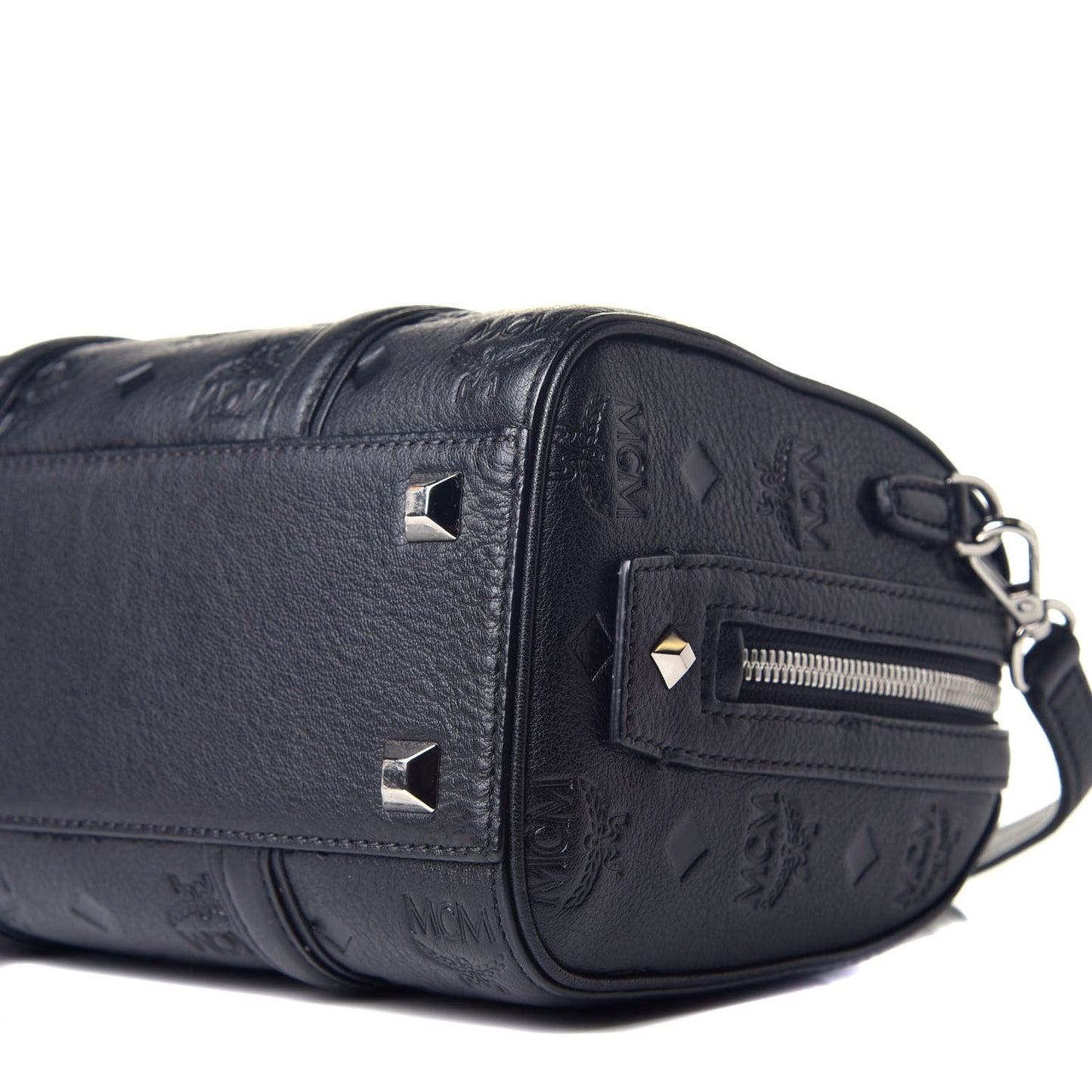 Calfskin Ottomar Monogram Boston Bag Navy