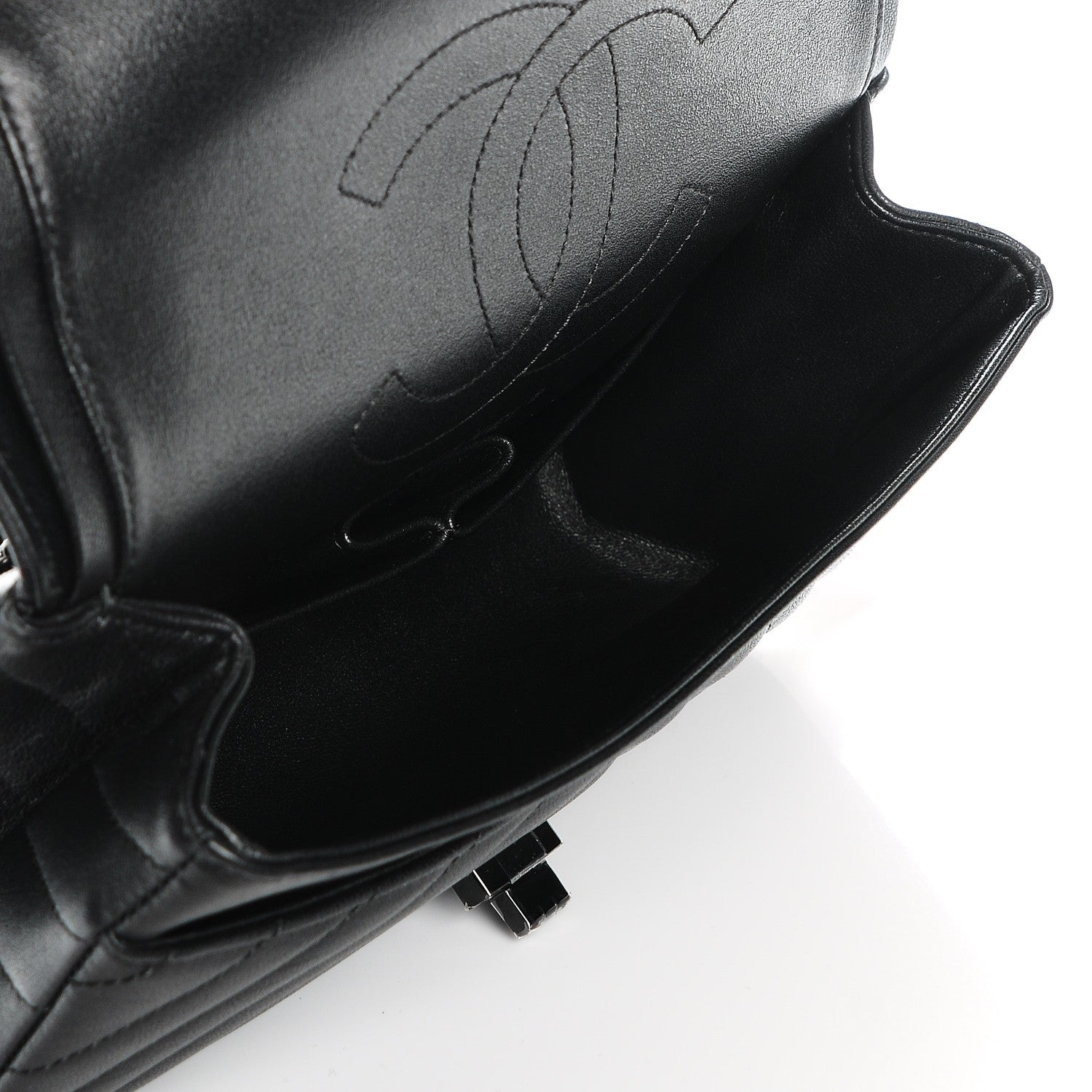 Chanel Sheepskin Chevron Quilted 2.55 Reissue 225 Double Flap So Black 5 of 9