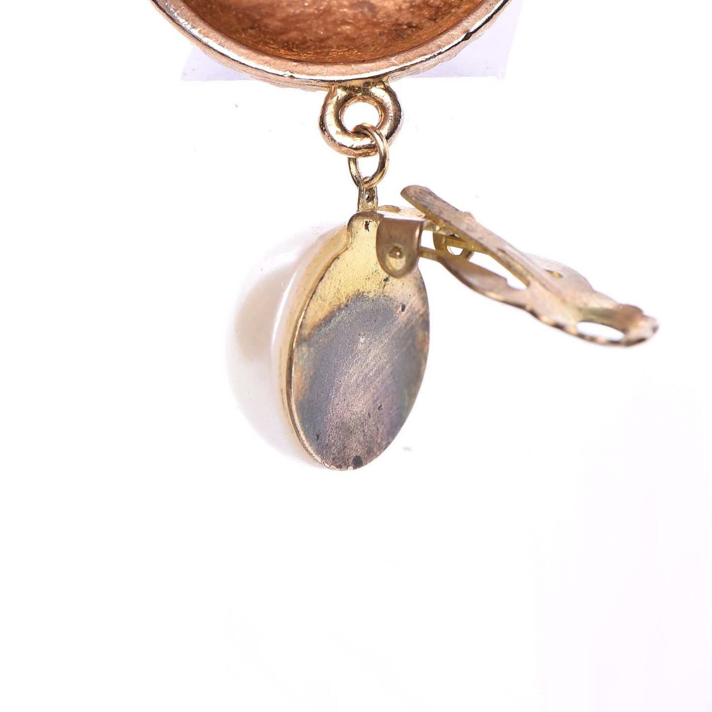 Pearl CC Drop Earrings Gold