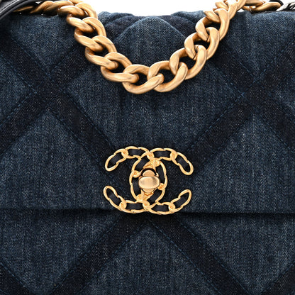 Chanel Denim Quilted Medium Chanel 19 Flap Blue 8 of 11