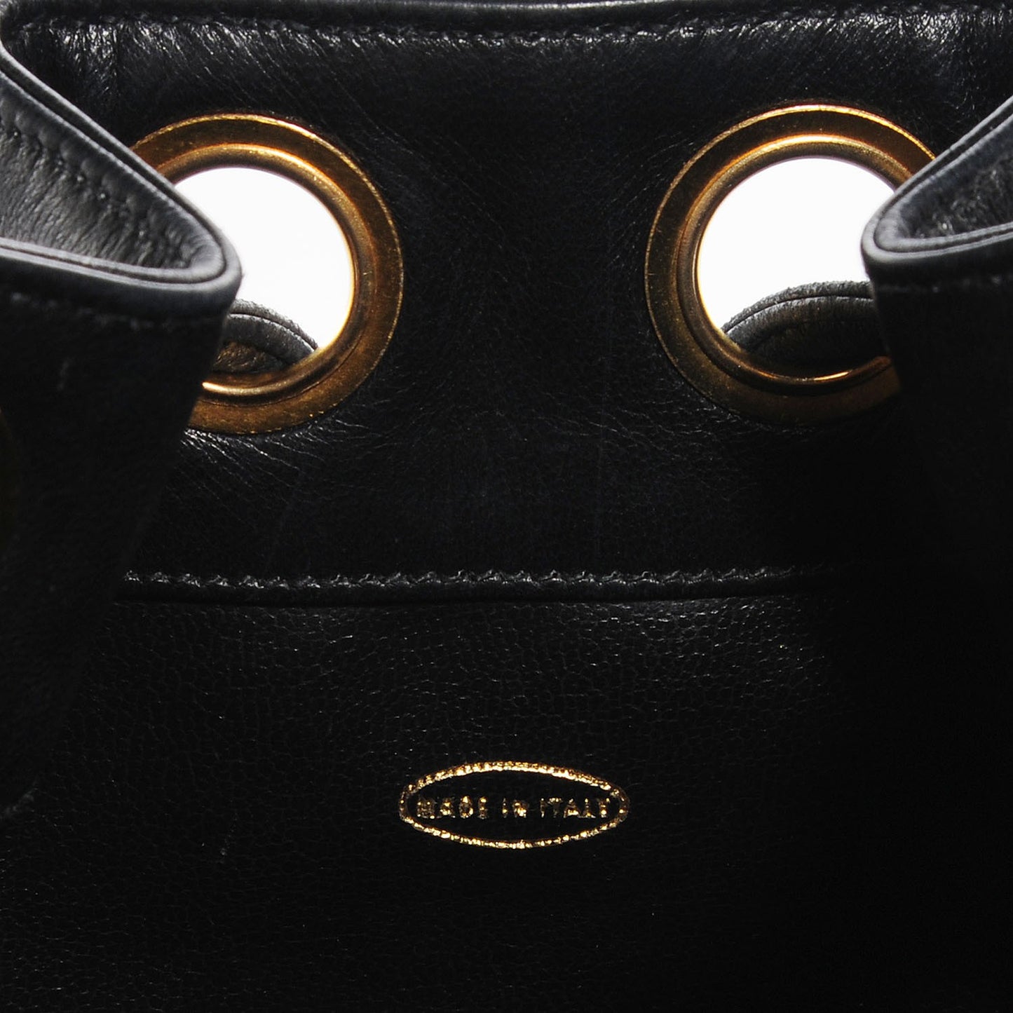 Lambskin CC Drawstring Bag Black