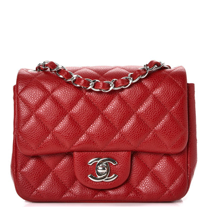 Chanel Caviar Quilted Mini Square Flap Dark Red 1 of 8