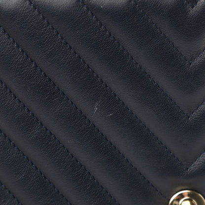 Chanel Calfskin Chevron Quilted Small Statement Flap Navy 11 of 15