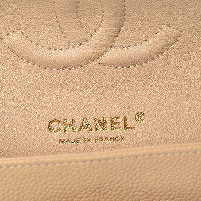 Chanel Caviar Quilted Medium Double Flap Beige Clair 6 of 9