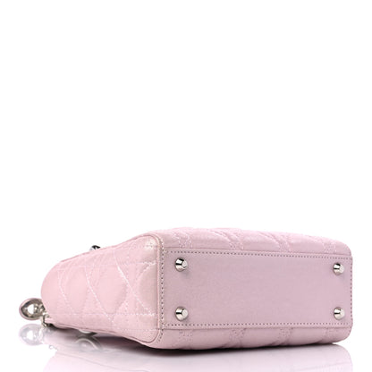 Christian Dior Metallic Lambskin Cannage Mini Lady Dior Lotus 4 of 10
