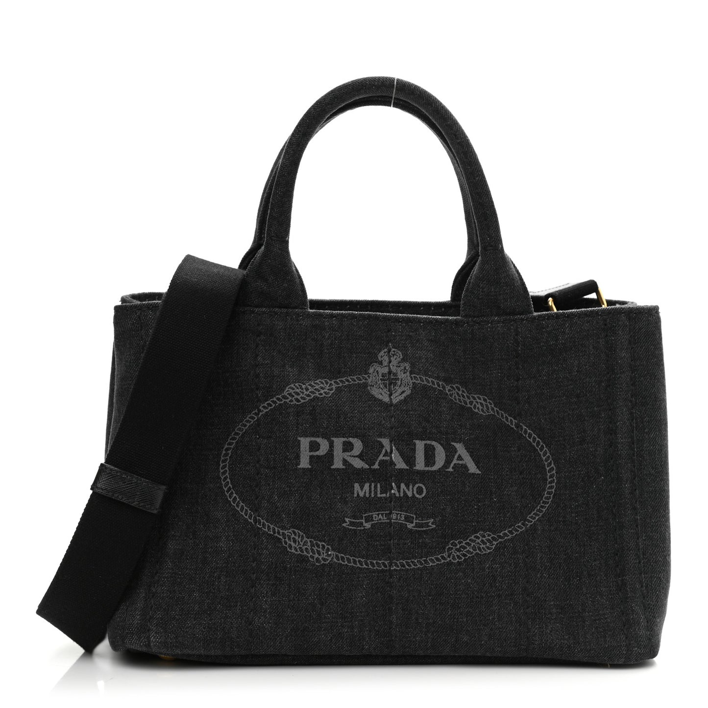 Denim Small Logo Tote Black