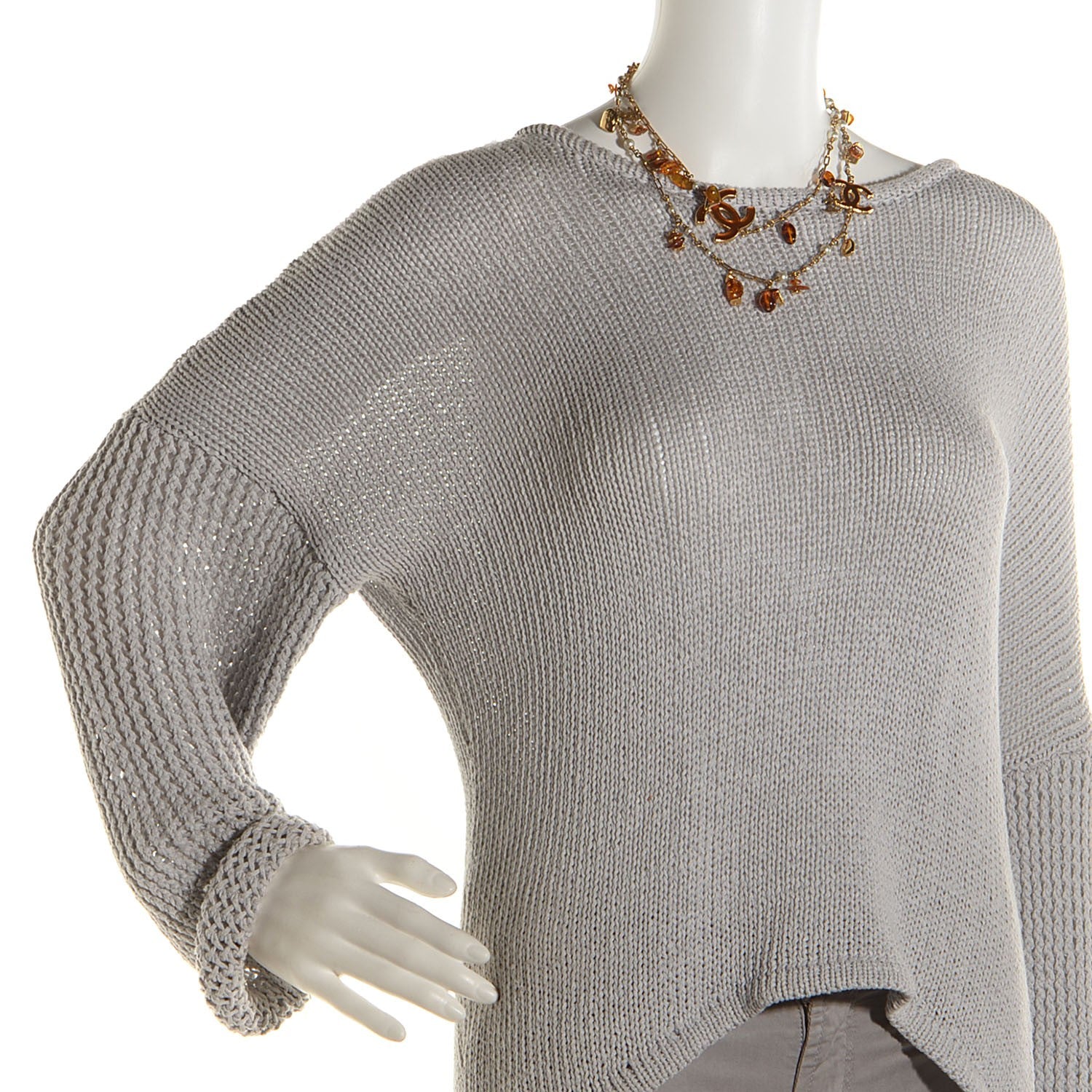 Chanel Pearl Beaded CC Long Necklace Gold 2 of 4