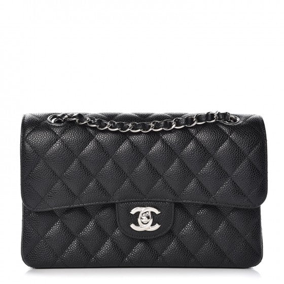 Caviar Quilted Small Double Flap Black