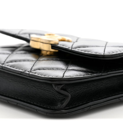 Chanel Calfskin Quilted Perfect Fit Coin Purse With Chain Black 9 of 12