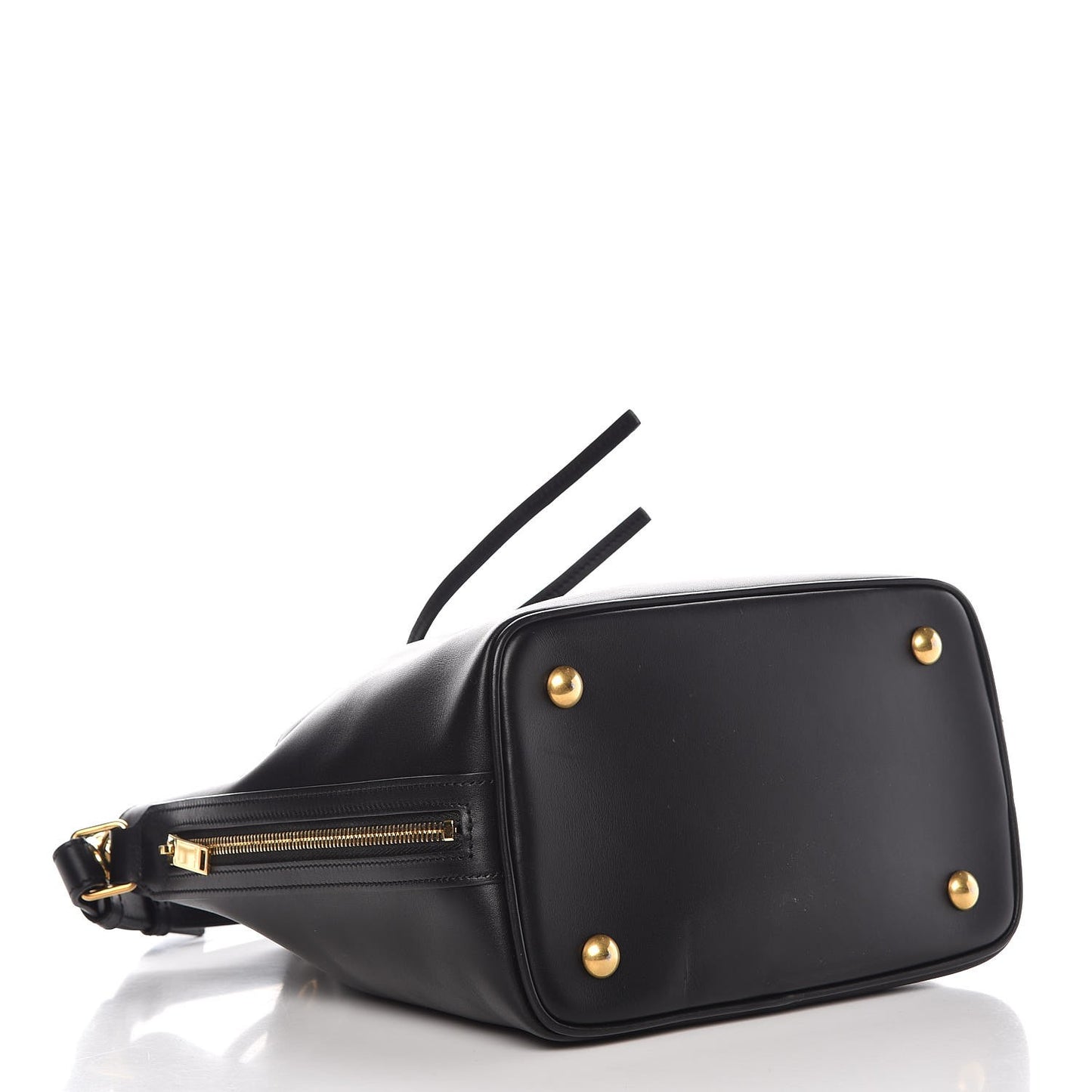 Calfskin Medium Emmanuelle Bucket Bag Black