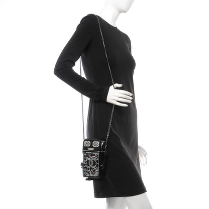 Chanel Plexiglass Crystal Robot Minaudiere Clutch Black 2 of 8