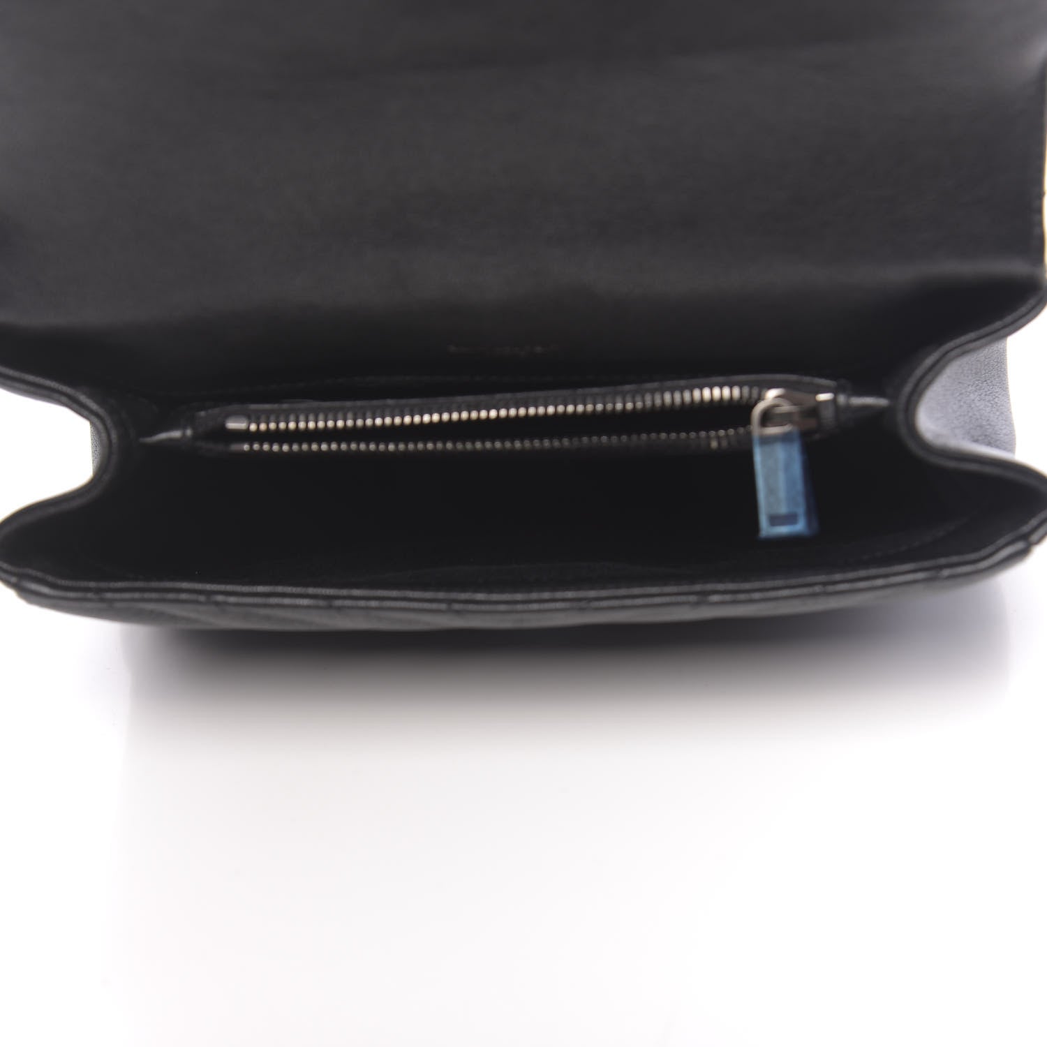Saint Laurent Sheepskin Matelasse Chevron Monogram Medium College Bag Black 6 of 10