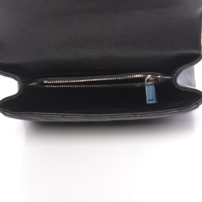 Saint Laurent Sheepskin Matelasse Chevron Monogram Medium College Bag Black 6 of 10