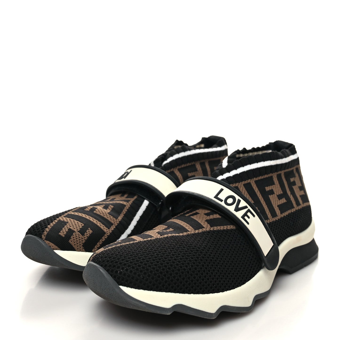Stretch Yarn FF Stiff Band Rockoko Sneakers 39.5 Black White Tobacco
