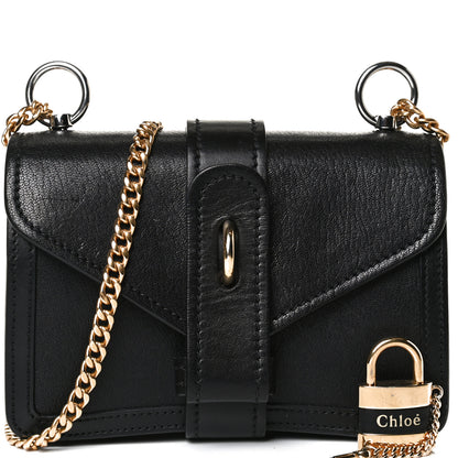 Chloe Shiny Goatskin Calfskin Aby Chain Shoulder Bag Black 15 of 15