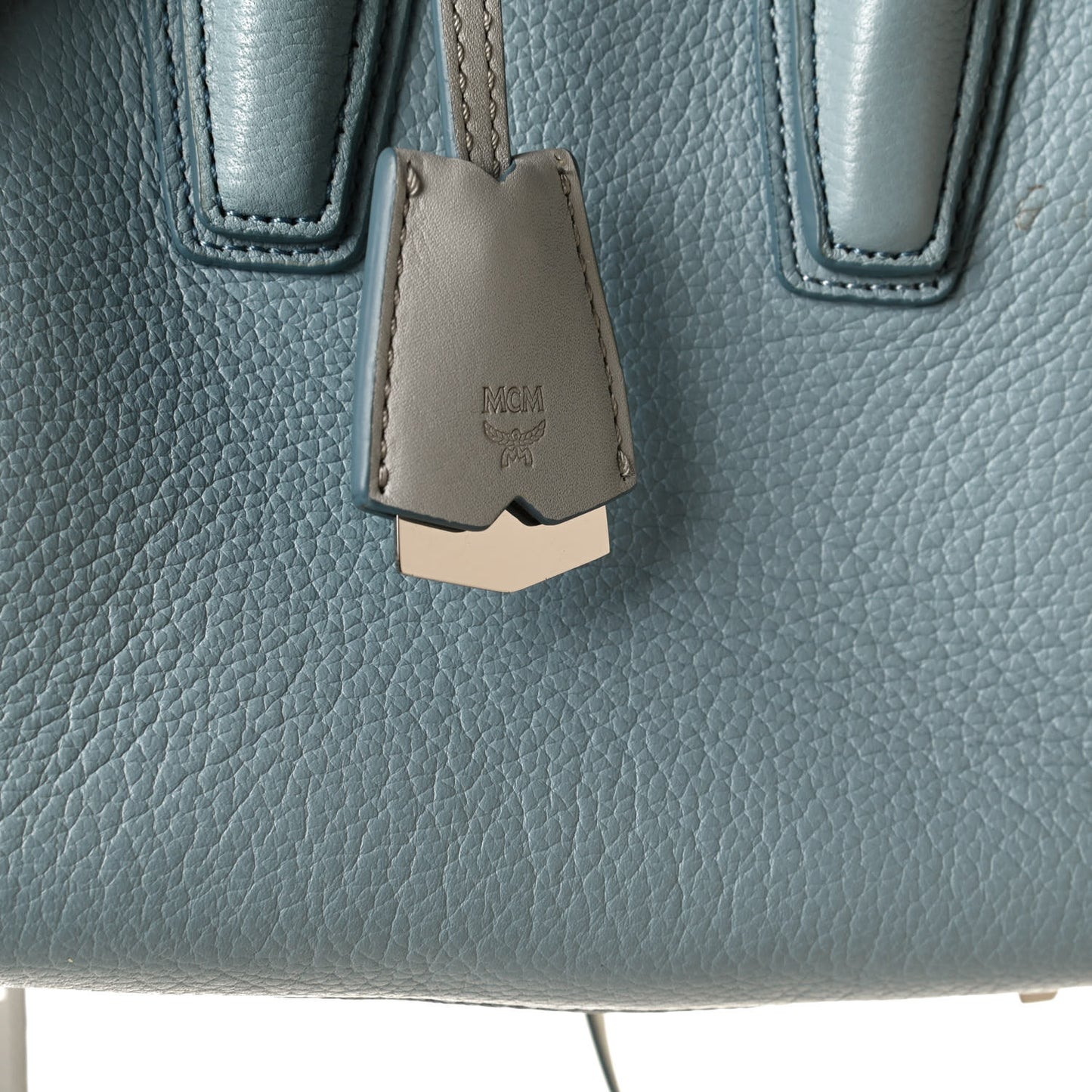 Grained Calfskin Mini Milla Tote Sky Blue