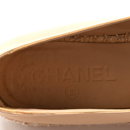 Chanel Lambskin CC Espadrilles 37 Beige Black 8 of 9