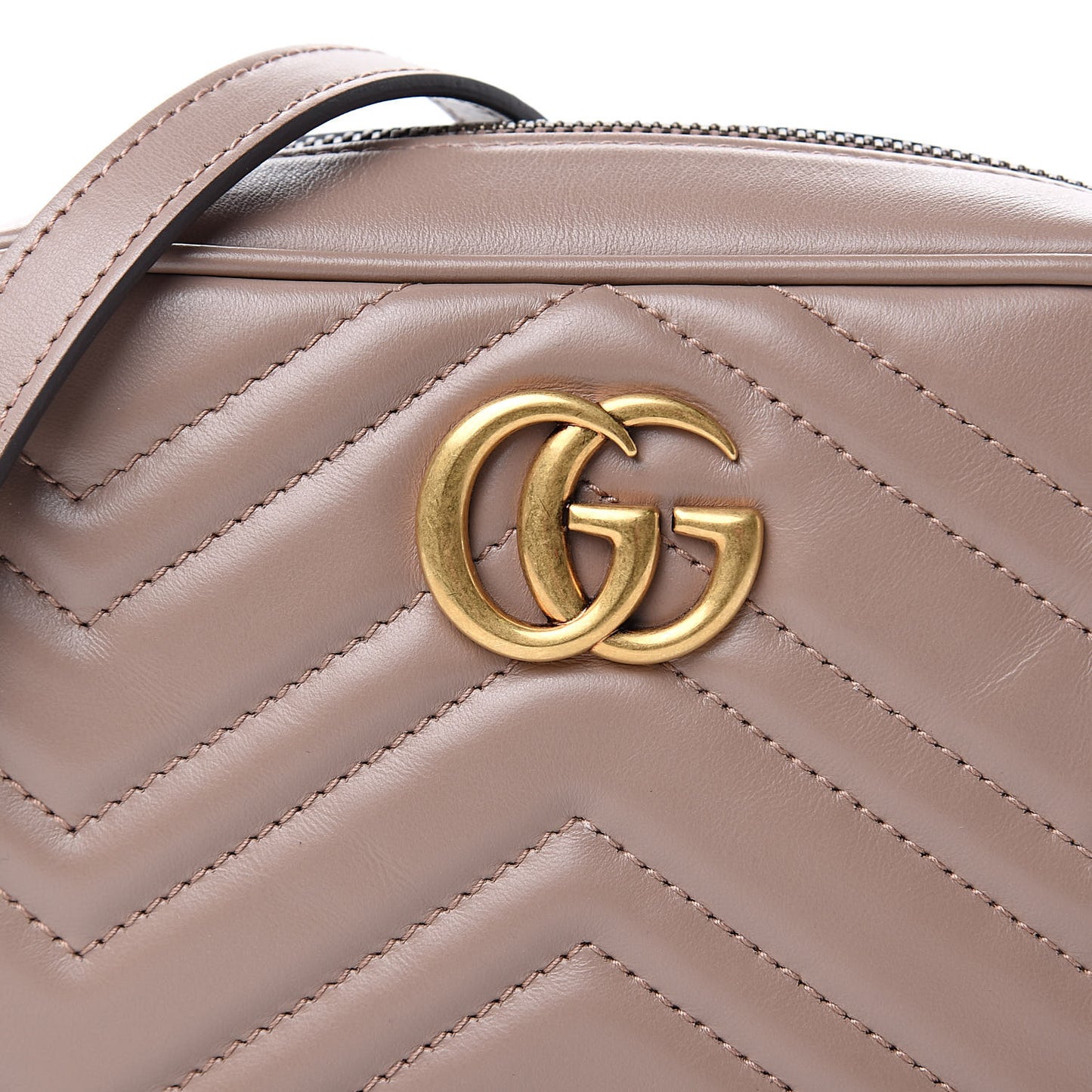 Calfskin Matelasse Mini GG Marmont Chain Shoulder Bag Porcelain Rose