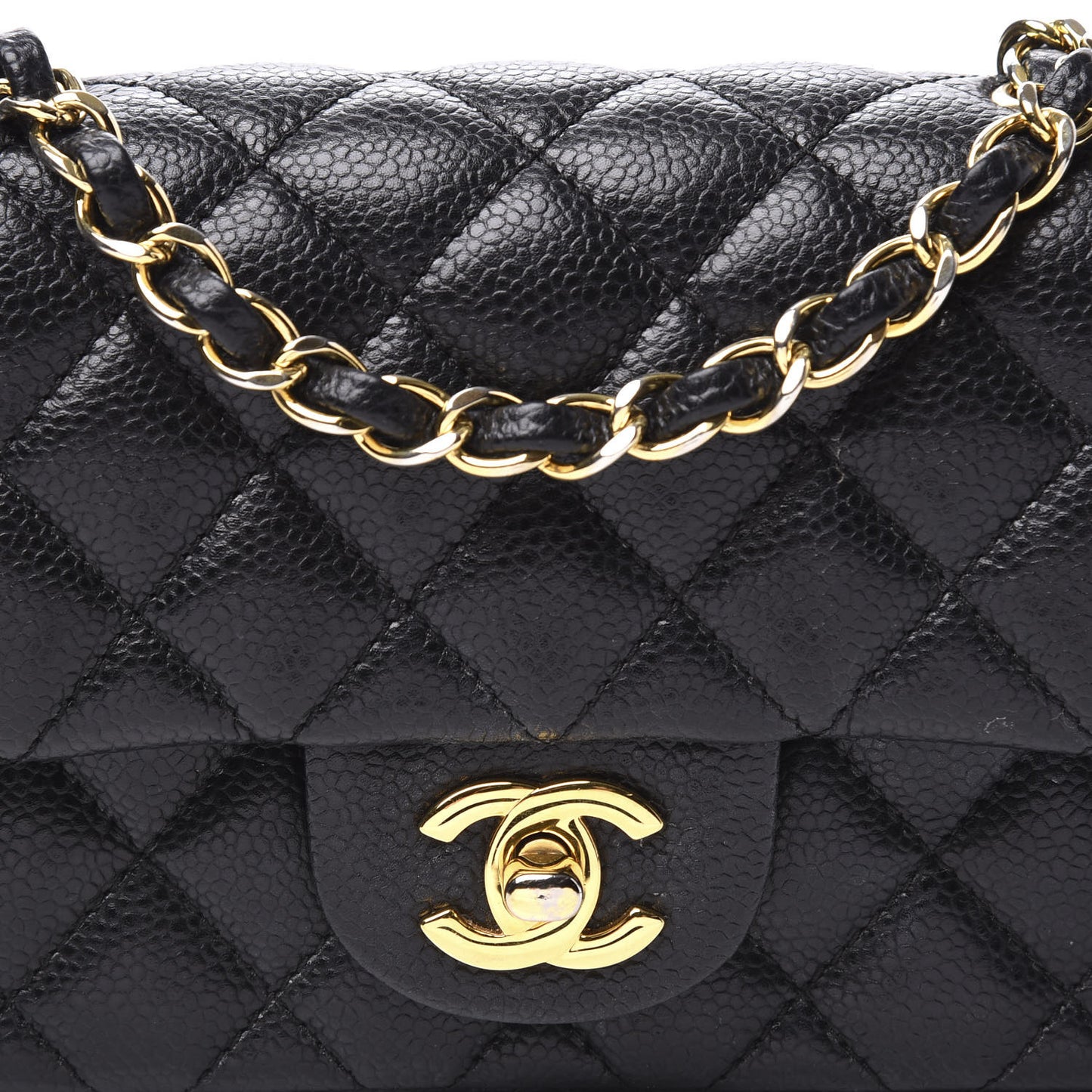 Caviar Quilted Mini Rectangular Flap Black