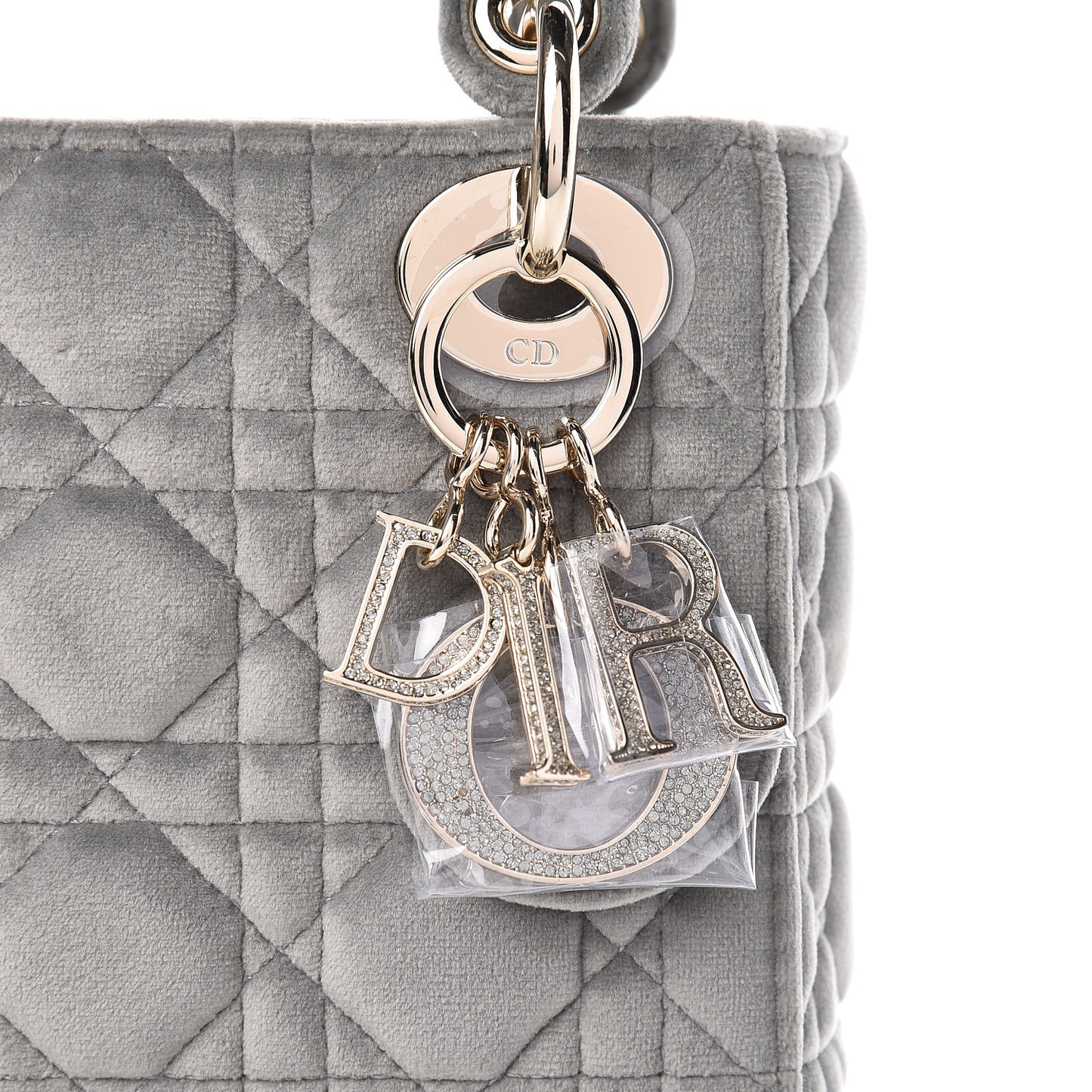 Velvet Mini Lady Dior Gray