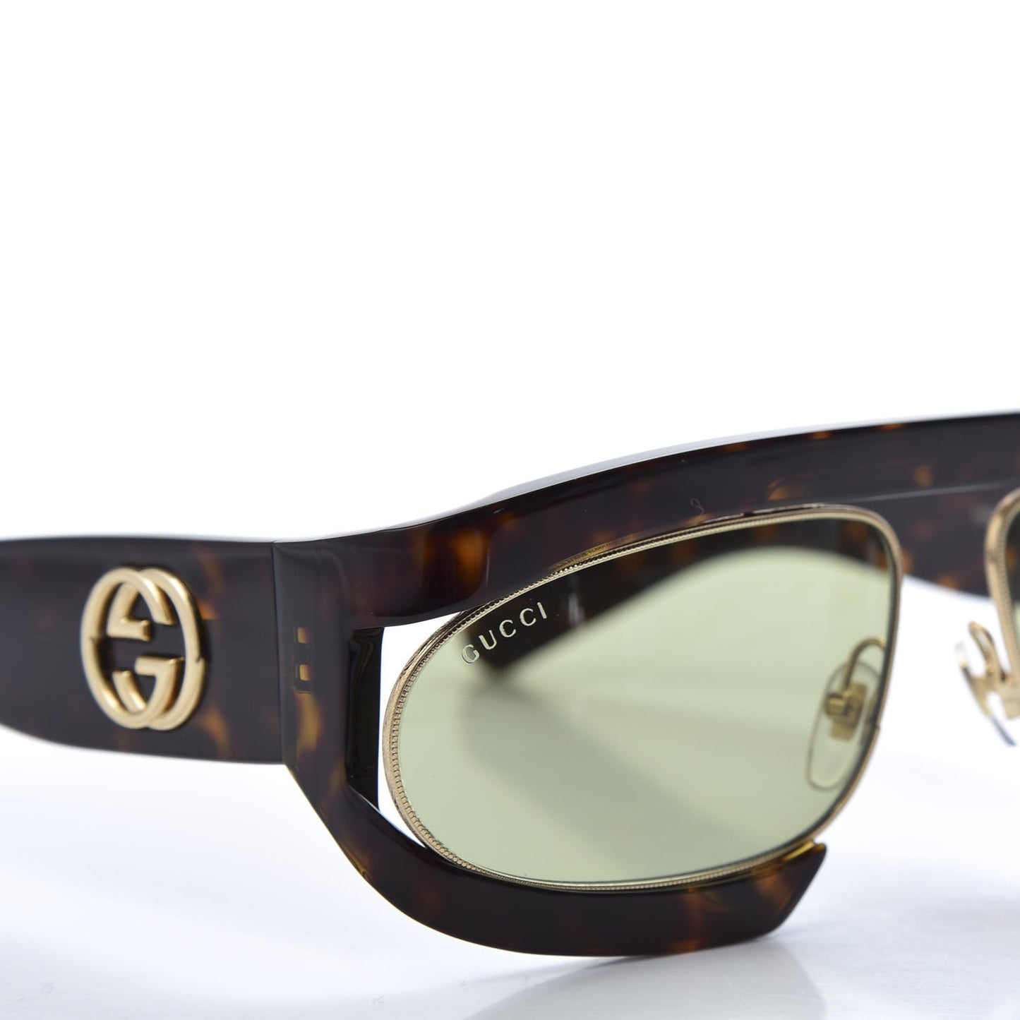 Oval Sunglasses GG0233S Tortoiseshell Gold