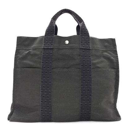 Hermes Canvas Herline MM Tote Grey 1 of 11
