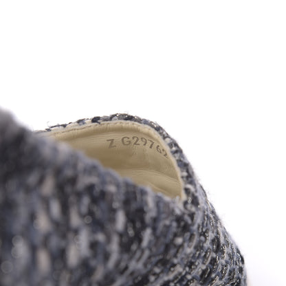 Chanel Metallic Tweed Lambskin CC Espadrilles 39 Blue Black Silver 7 of 9