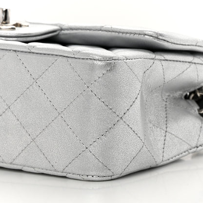 Chanel Metallic Lambskin Quilted Mini Rectangular Flap Silver 10 of 11