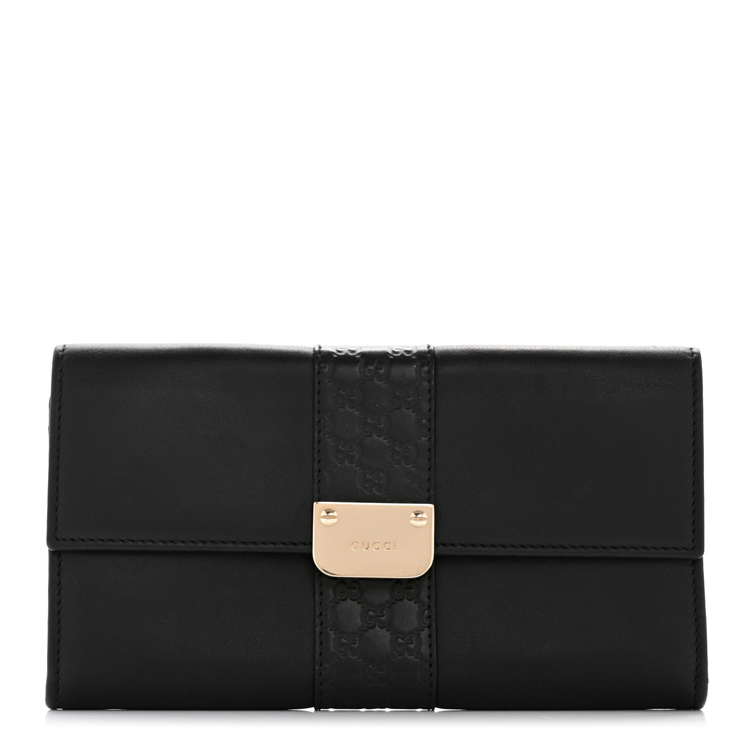 Gucci Microguccissima Calfskin GG Continental Wallet Black 1 of 12