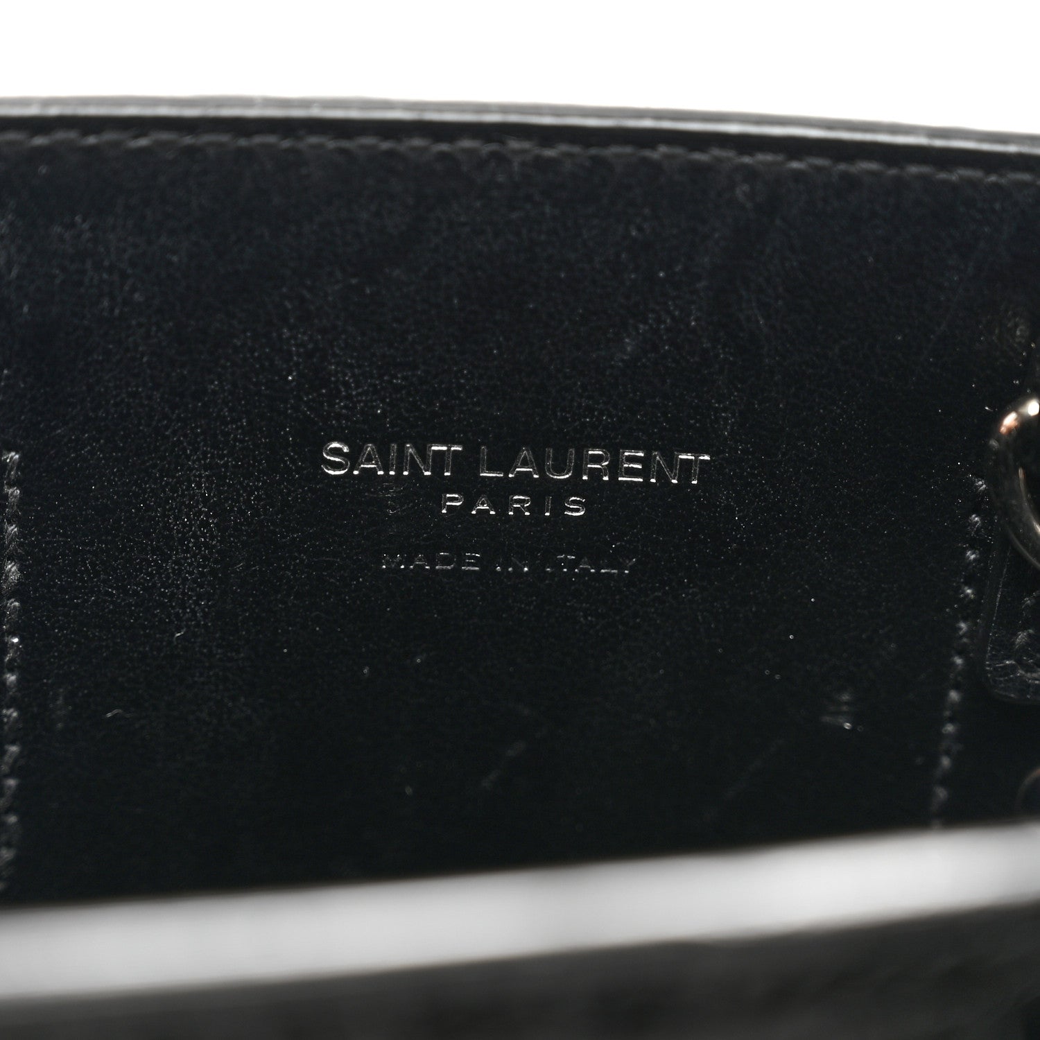 Saint Laurent Calfskin Crocodile Embossed Nano Sac De Jour Black 7 of 10