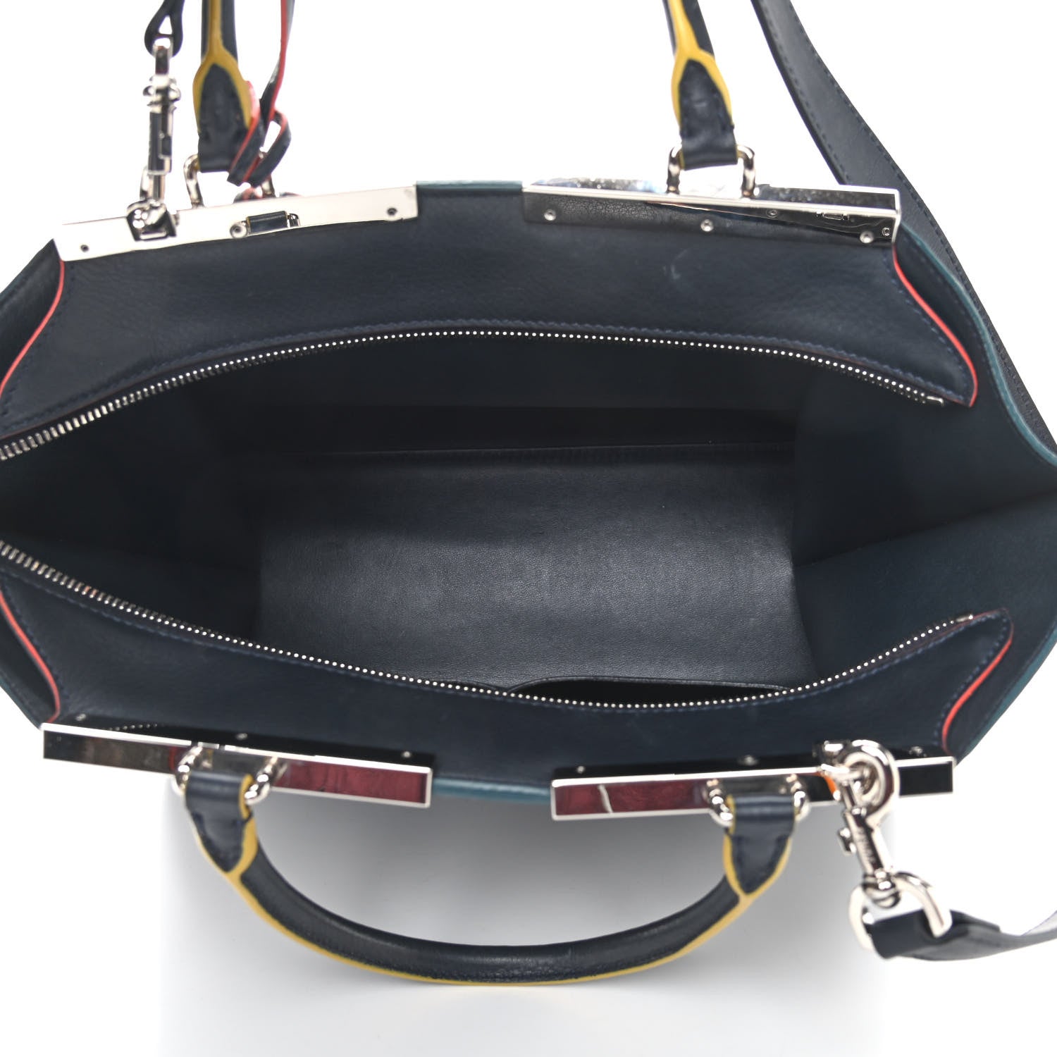 Fendi Vitello Dolce Century Petite 3Jours Tote Blue Notte 4 of 10